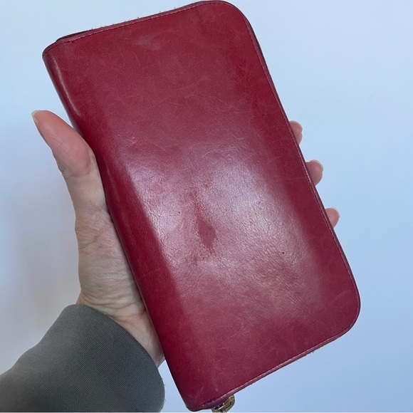 PRADA // Light Red Leather Continental Wallet - Picture 6 of 11